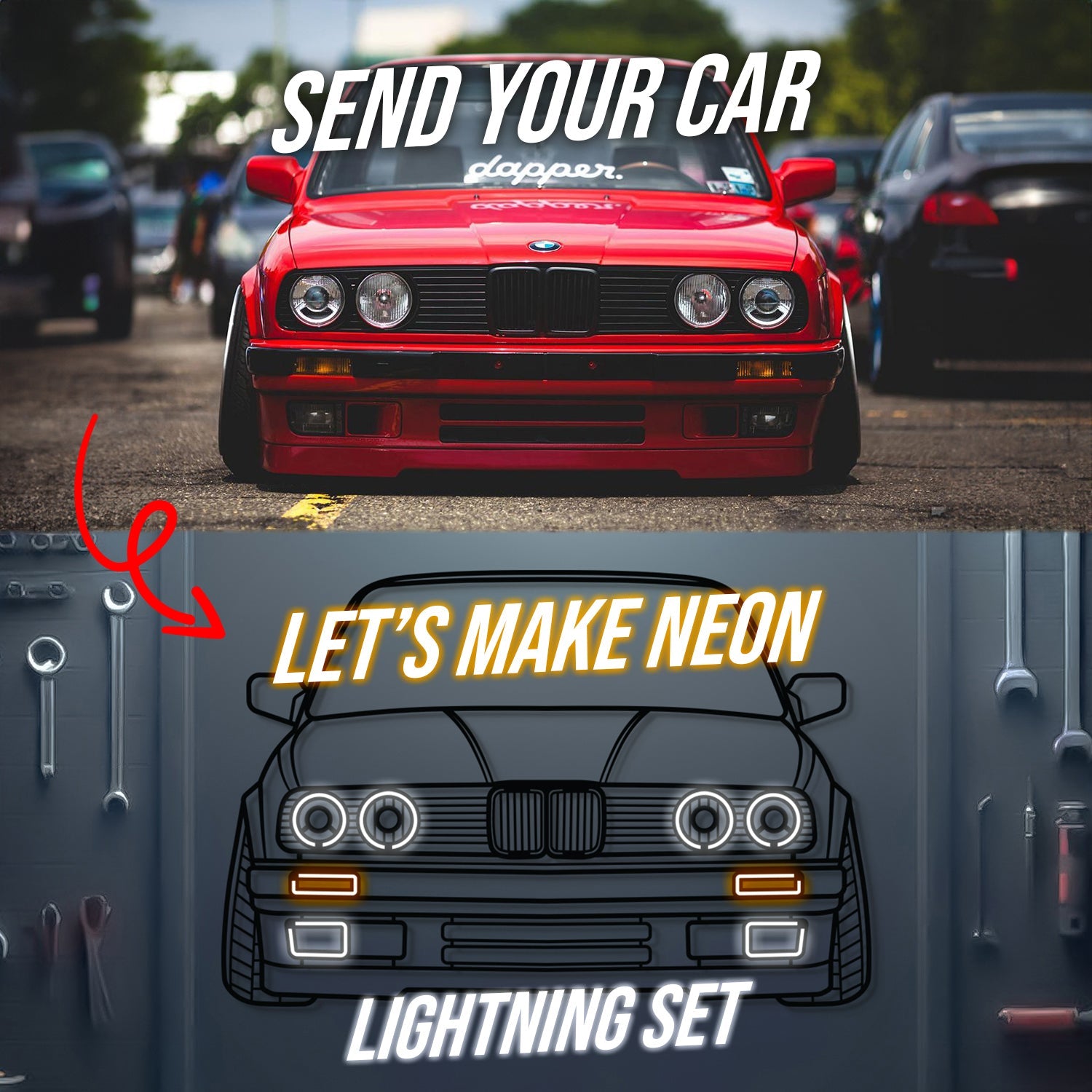 Modello Turbo Neon Car Sign – LED Wall Art