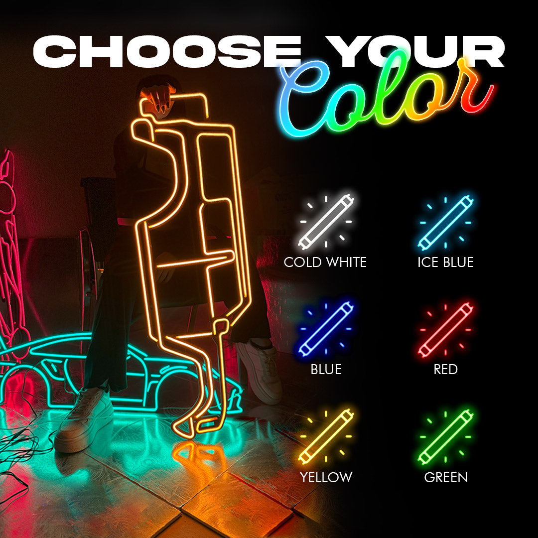 Modello Turbo JDM Neon Light Box – Automotive Wall Décor