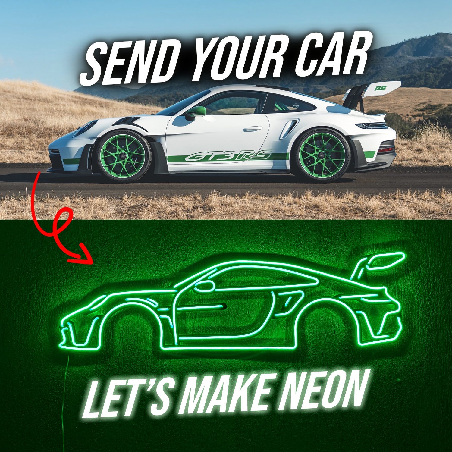 Modello Turbo JDM Neon Light Box – Automotive Wall Décor
