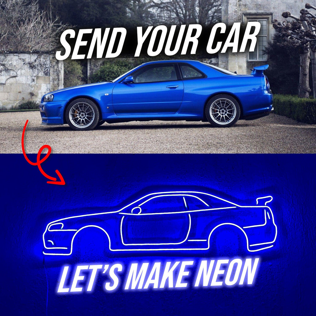 Modello Turbo JDM Neon Light Box – Automotive Wall Décor